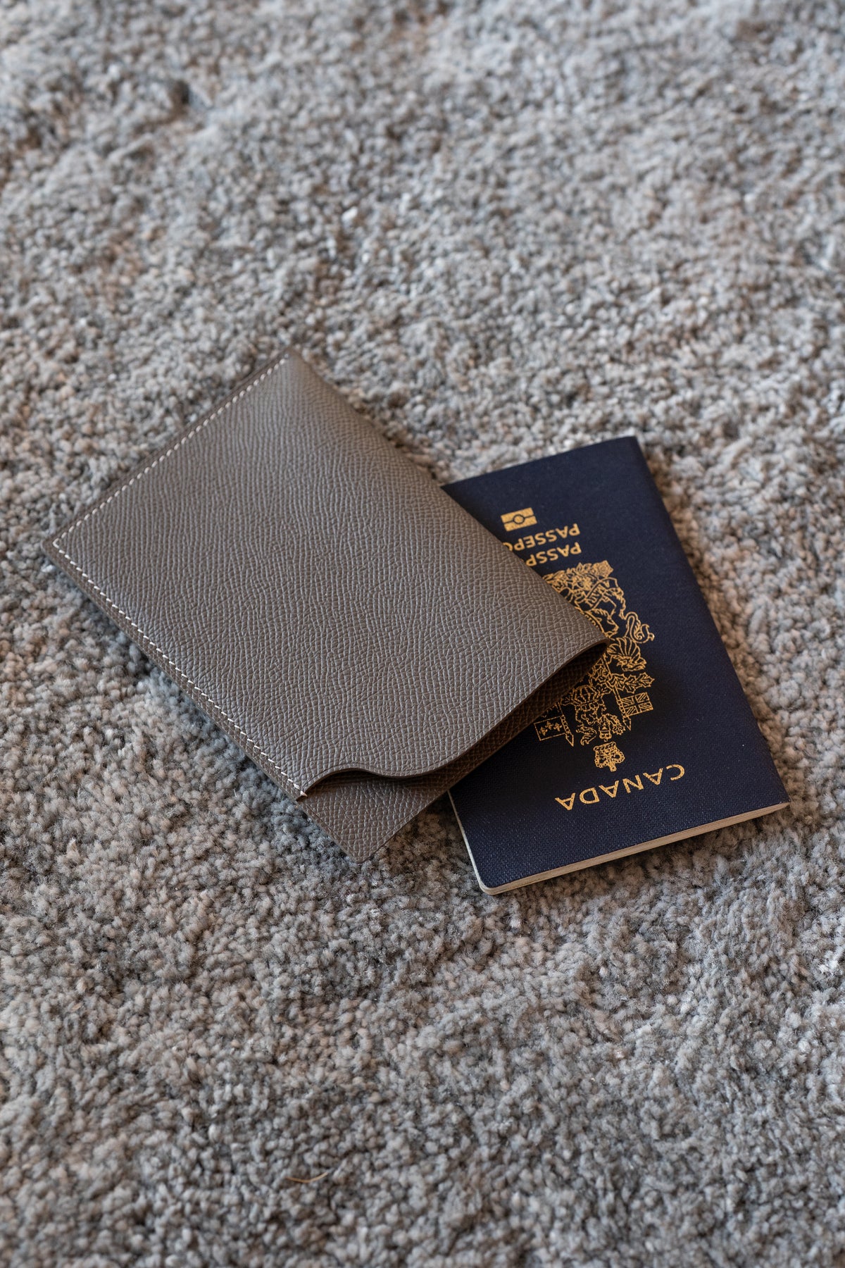 Handmade leather passport sleeve – made in Toronto by Impossible Leather